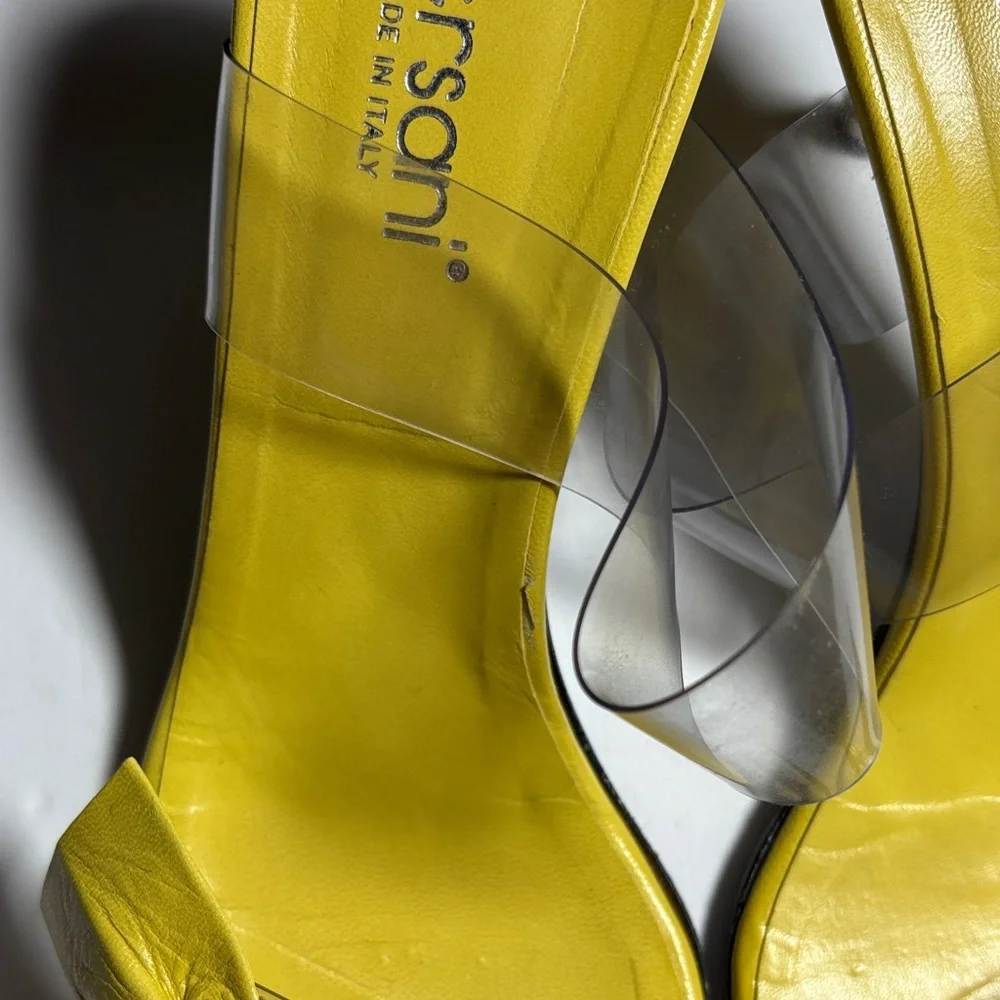 Versani Yellow Heels Sandals Women Size 8 1/2 - Picture 3 of 16